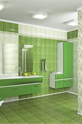  Green floor tiles in interior design