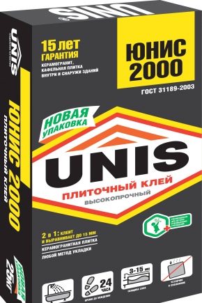  Unis 2000 glue: properties, consumption and application