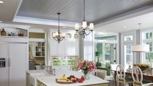  Ceiling in the kitchen of plastic panels