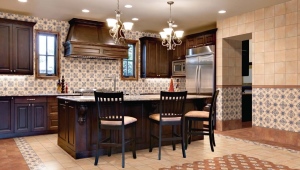  Spanish tile on the kitchen apron