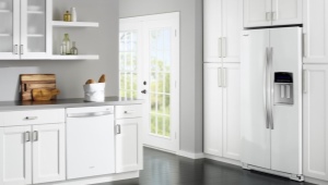 White glass refrigerators