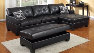  Czarna skórzana sofa