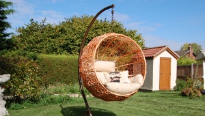  Round rattan chairs