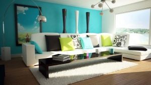 How beautiful to decorate the interior with turquoise wallpaper?