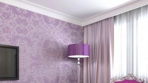  Lilac wallpaper in the interior