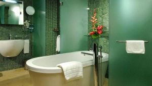  Green tile in design of the apartment and private house