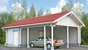  Garage with canopy: beautiful options for construction