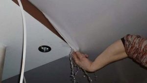  Draining water from a stretch ceiling: detailed instructions