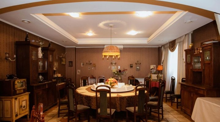  Two-level plasterboard ceilings for the kitchen