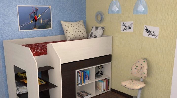  Children's loft bed with working area