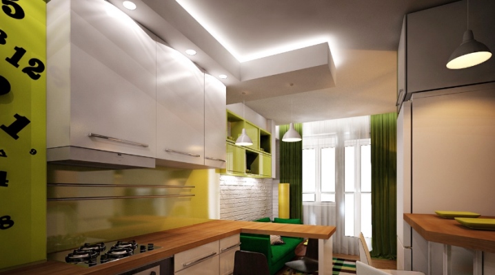  Design kitchen-living room of 17 square meters. m