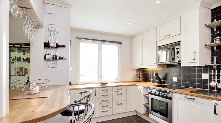  The depth of the upper cabinets in the kitchen