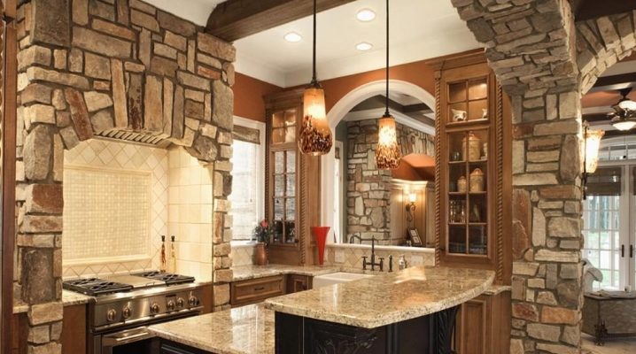  Kitchen decoration with decorative stone