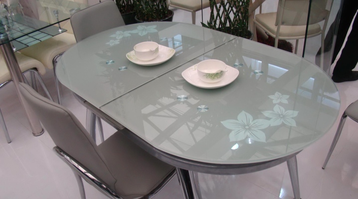  Glass sliding kitchen table