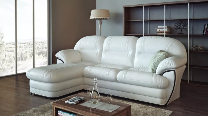  White leather sofa