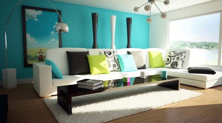  How beautiful to decorate the interior with turquoise wallpaper?