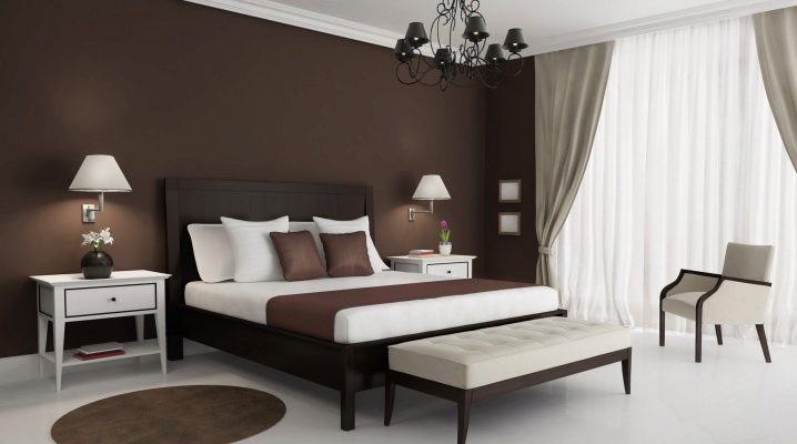  Brown wallpaper in a modern interior