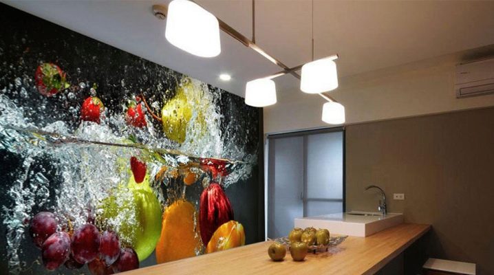  3D-wallpaper on the kitchen: transform the interior