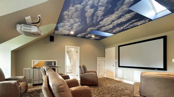  Stretch ceiling Sky: options in the interior