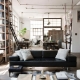  Black sofas in the interior