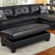  Black leather sofa