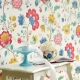  Wallpaper with flowers in a modern interior