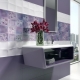  Bathroom design with lilac tiles