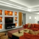  Plasterboard niches for TV: interior design examples